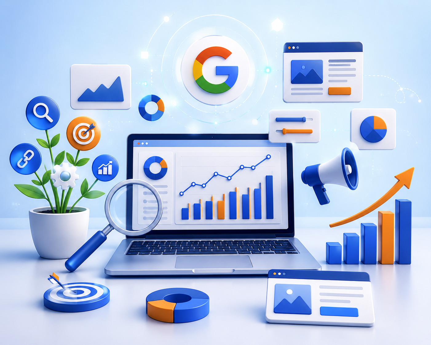 Digital marketing career with SEO, Google analytics, online advertising, and marketing growth
